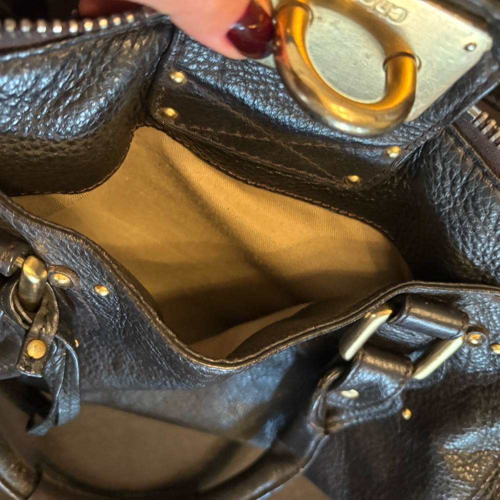 ❌SOLD❌ Vintage Chloe Paddington Shoulder Bag Black/Dark Brown - Picture 8 of 14